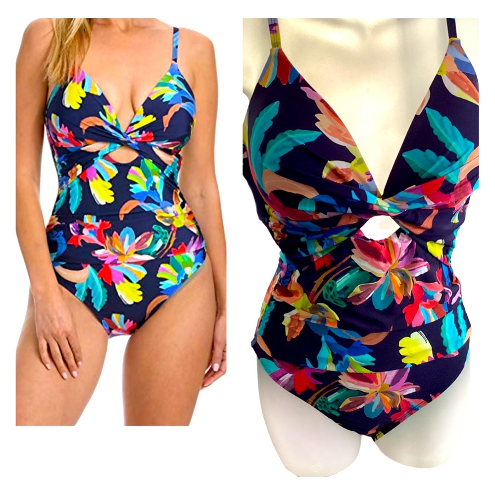 La Blanca Floral Keyhole OnePiece. S2